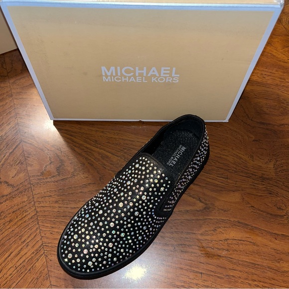 MICHAEL Michael Kors Jem Tiffany Embellished Slip-On Sneaker Little Kids Size 2 - Picture 7 of 14